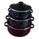 thumbnail image 4 of 3 piezas Sockpot de esmalte con utensilios de cocina de tapa fácil de limpiar la olla de alimento portátil reutilizable para cocina para bodas para el azul, 4 of 5