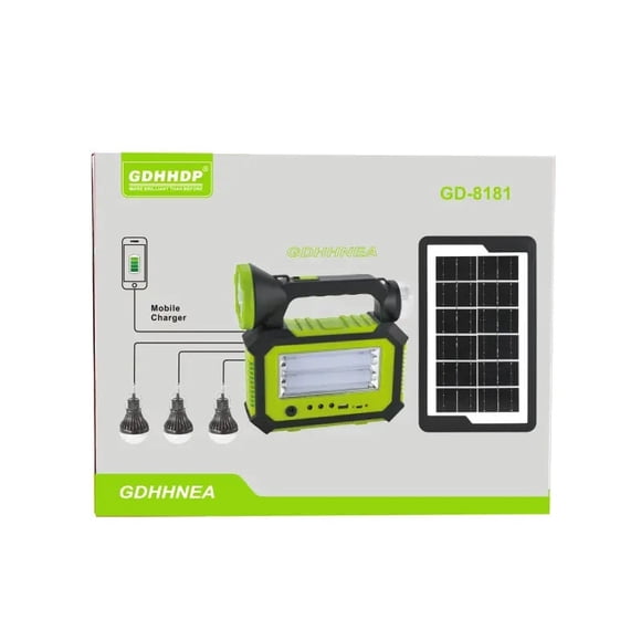 Kit Solar Sistema Iluminación LED Recargable Camping Emergencias USB para uso diario