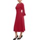 thumbnail image 4 of INSPIRE CHIC Vestido Formal de Mujer con Cremallera Frontal, Mangas Acampanadas, Oficina de Negocios, Vestido Midi Línea A, XL Burdeos, 4 of 5
