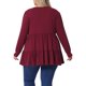 thumbnail image 3 of Agnes Orinda Mujeres Tallas Grandes Tops de Escuela Colegio Cuello en V Manga Larga Botón Peplum Túnicas Babydoll Túnicas 2X Burdeos, 3 of 6