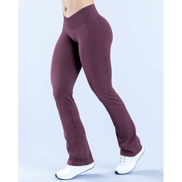 Calza Flare Acampanada Para Mujer Tiro Alto Gym