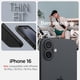 thumbnail image 2 of Funda Spigen Thin Fit MagFit para iPhone 16, carcasa rígida negra, 2 of 8