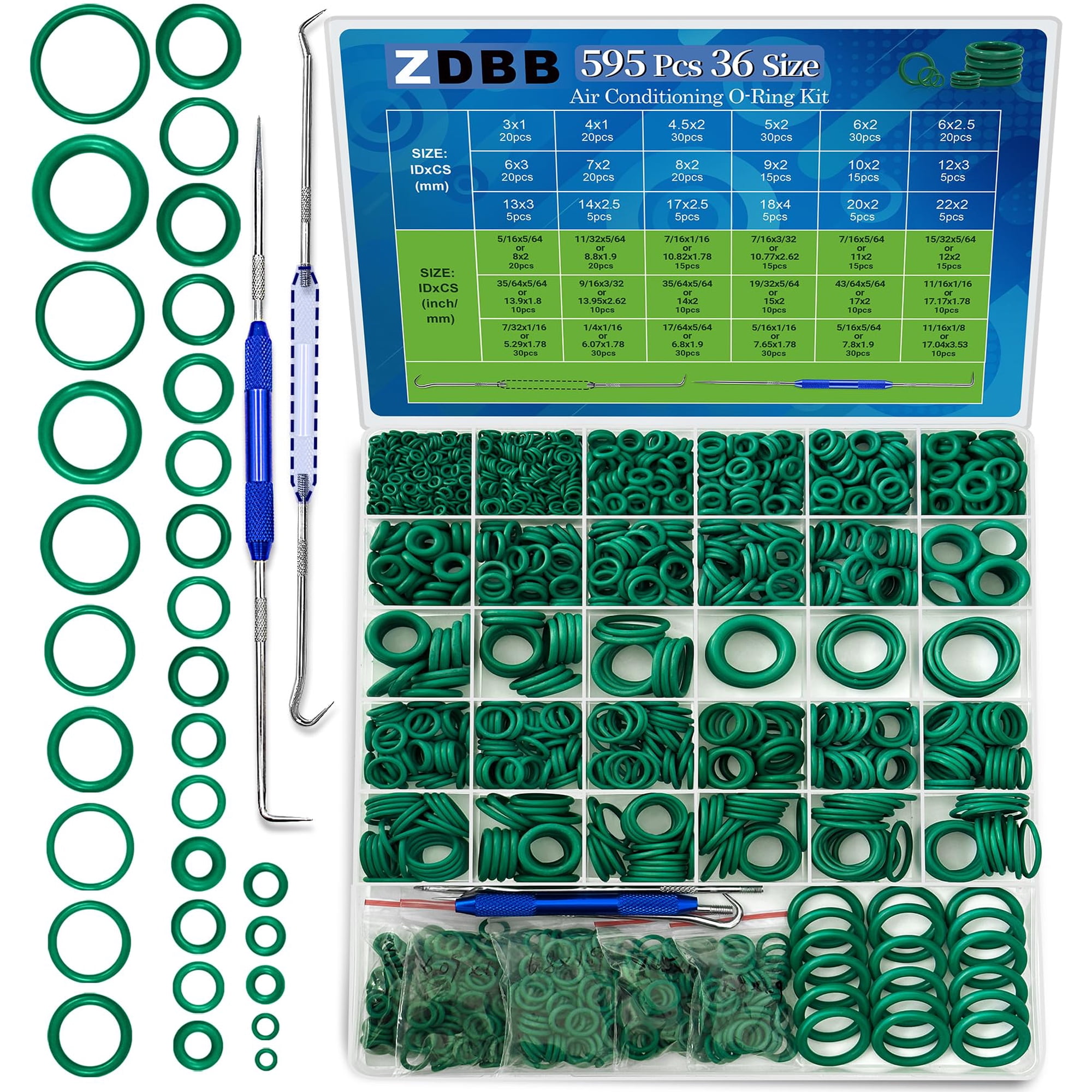 Kit De Juntas Tóricas De Aire Acondicionado Para Automóviles Zdbb 595 Piezas Para Compresor De Aire Acondicionado De Automóvil