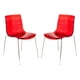 thumbnail image 1 of Silla de comedor LeisureMod transparente de acrílico rojo lucite (2), 1 of 9