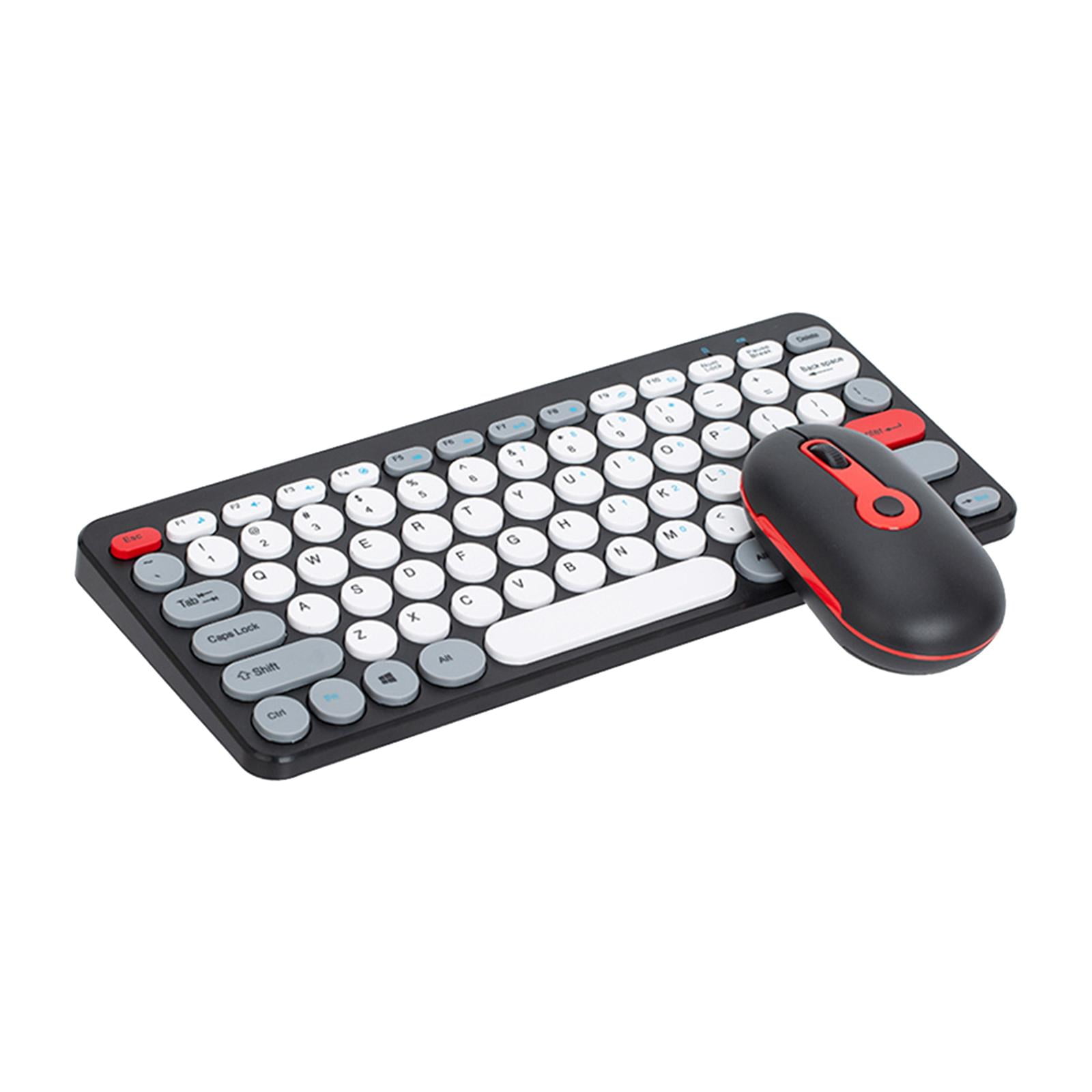 Magideal - Ratón Inalámbrico Para Teclado De Ordenador, Teclado Y Ratón Usb Inalámbricos, Minicuerpo Para Pc, Android Tv, Tableta, Escritorio, Portátil Negro