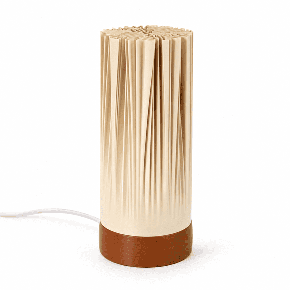 Lámpara LED USB Beige Café Regulable 3 Tonos Textura Plisada