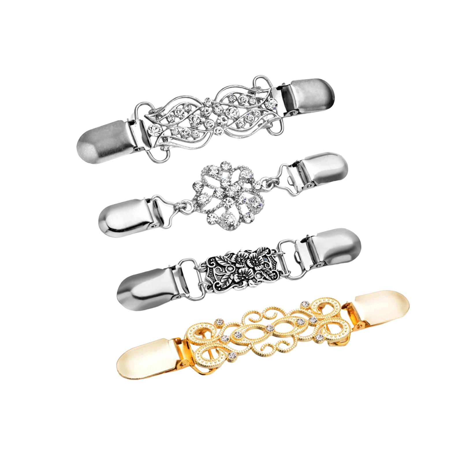 Magideal - 4 Uds. Broche Para Suéter, Broche Con Clip, Hebillas, Broche De Moda, Clips, Broche De Cárdigan, Decoración Para Capa, Camisas, Abrigo, Mujeres Y