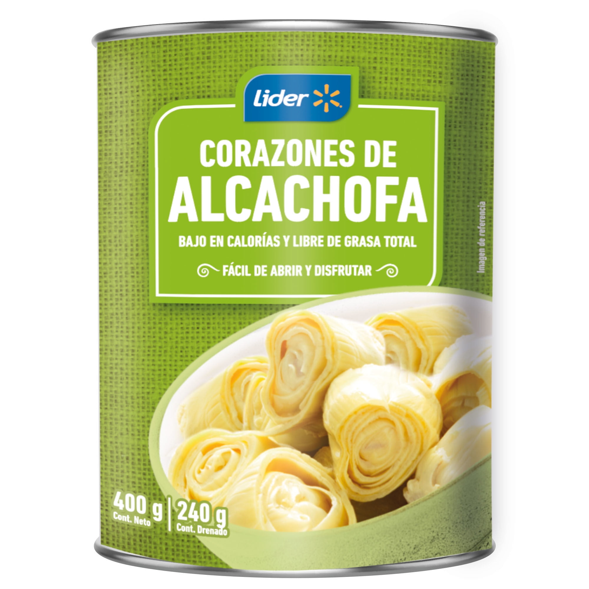 Corazones De Alcachofa Enteros Lata Drenado 240 g - Neto 400 g Lider