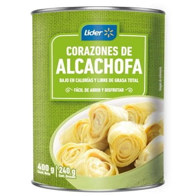 Corazones De Alcachofa Enteros Lata Drenado 240 G - Neto 400 G Lider