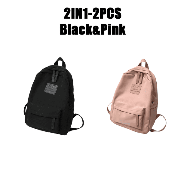 Waterproof Teenage Bookbag Nylon Rucksack Fashion Girl Backpack Women Shoulder Bag High School Schoolbag Black