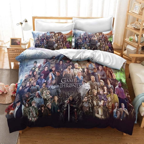 Game Of Thrones Quilt Duvet Cover Set Cover Super 3-Piece Bedding Set (1 Duvet Cover + 2 Pillow Shams)
