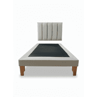 Muebles New - Cama De Plaza Lineal Gris Felpa