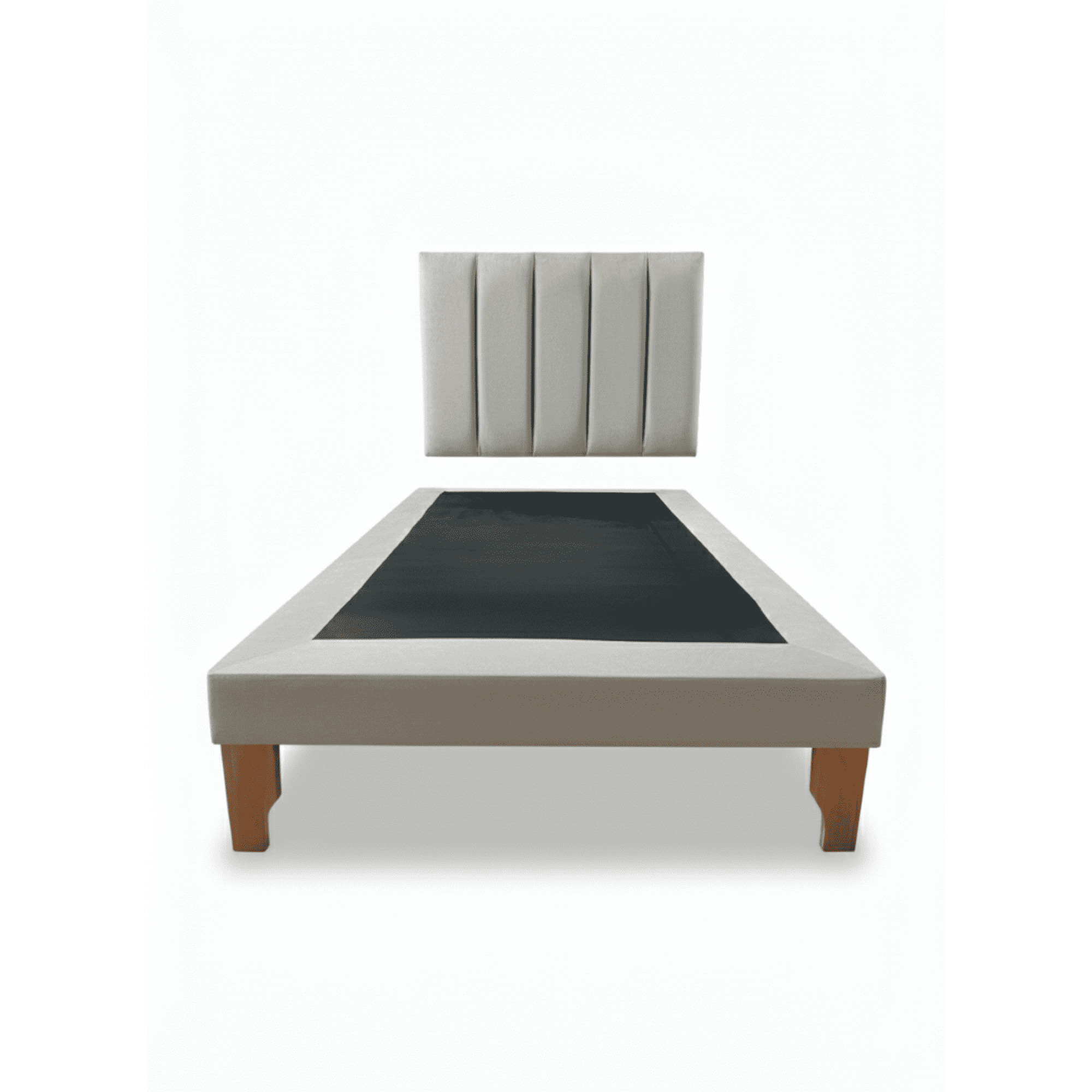 Muebles New - Cama De Plaza Lineal Gris Felpa