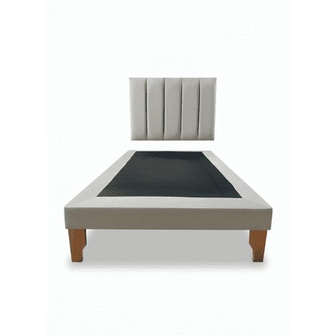 Muebles New - Cama De Plaza Lineal Gris Felpa