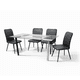 thumbnail image 1 of Comedor Moderno De Vidrio + 4 Sillas Tapizadas Diseño Elegante Y Resistente, 1 of 3