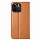 thumbnail image 3 of Funda tipo cartera para iPhone 14 Pro de piel con cierre magnético, ranuras para tarjetas y correa para la muñeca Marrón, 3 of 6