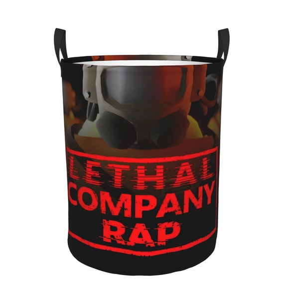 Lethal Company Cesta de lavandería de gran capacidad redonda con asa