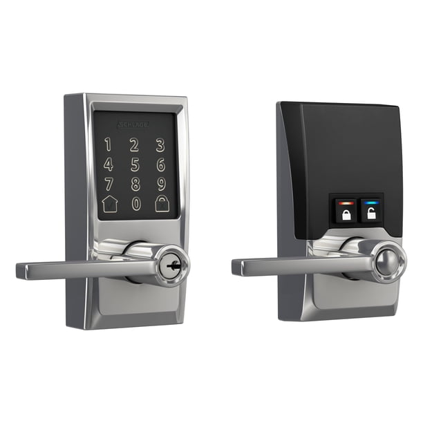 Cerradura inteligente para puerta de entrada sin llave Schlage Encode Century Chrome