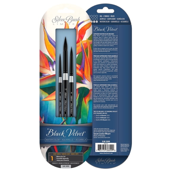 Set de 3 pinceles de acuarela Silver Brush Limited