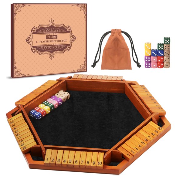Juego de mesa Toidgy Shut The Box Dice de 1 a 6 jugadores con 16 dados