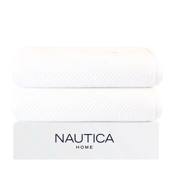 Pack 2 Toallas de Baño VIS Nautica Home 100% algodón suave 76x137cm blanca
