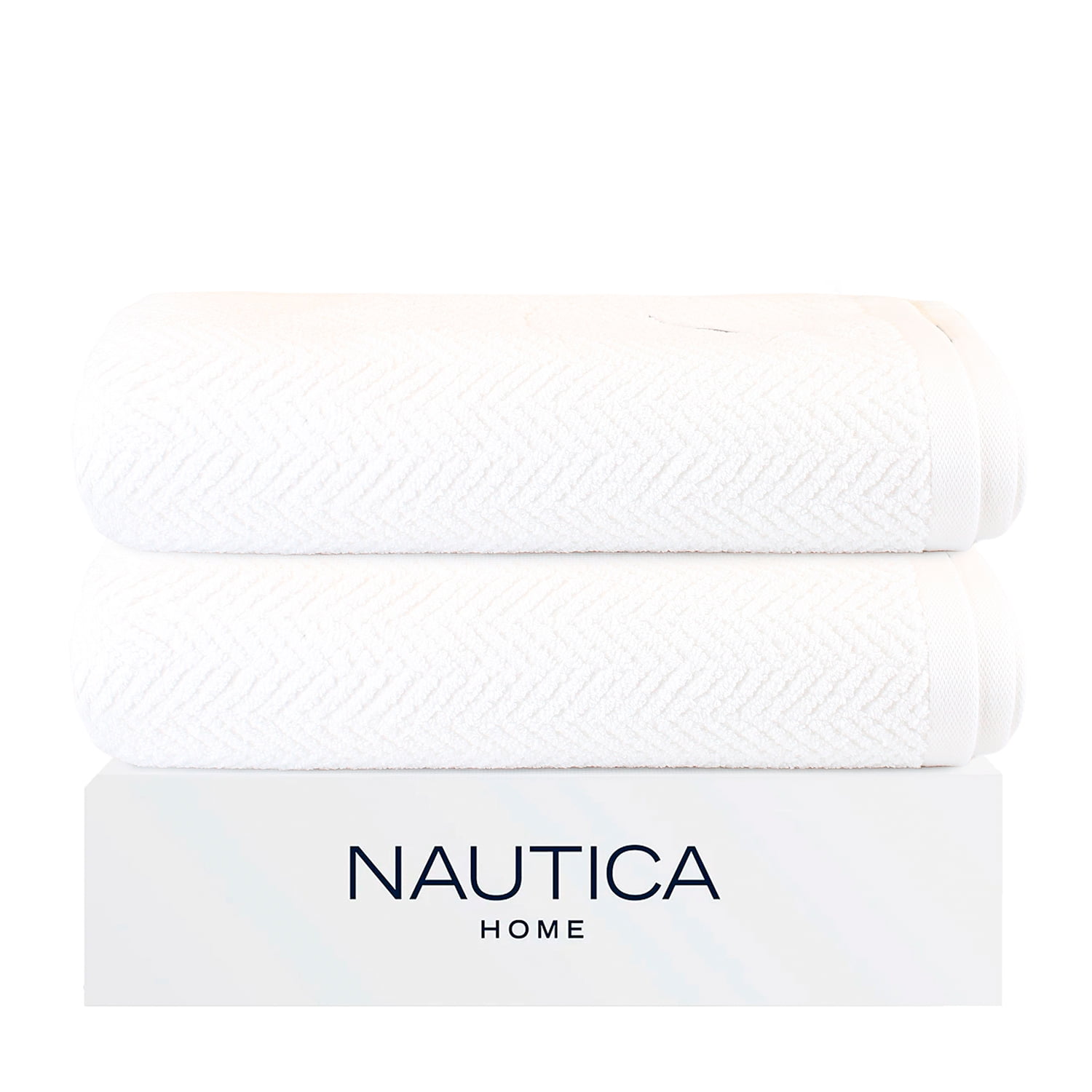 Pack 2 Toallas De Baño Vis Nautica Home 100% Algodón Suave 76x137cm Blanca