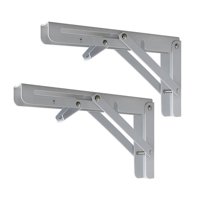 Bothyi - 2 Uds Soportes De Estante Plegables Soporte De Estante De Metal Para Sala De Estar Balcón Hogar Blanco 18 Pulgadas