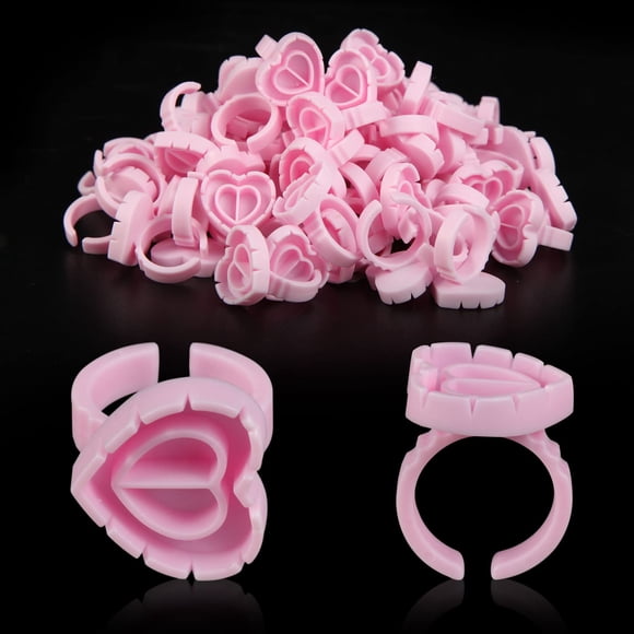 Anillos para pegamento para extensiones de pestañas ZXMFDZ 100 piezas rosa