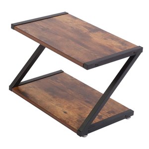 Magideal - Soporte De Escritorio Para Impresora De Madera, Resistente, Ahorra Espacio, 2 Niveles, Debajo Del Estante Del Escritorio Para El Hogar, Espacio Pequeñ