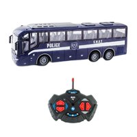 Magideal - Autobús De Control Remoto Por Radio 1/30, Luces Realistas, Vehículos De Camión De Hobby Electrónico, Autobús Escolar Rc De 27Mhz Para Niños, Regalos Azul