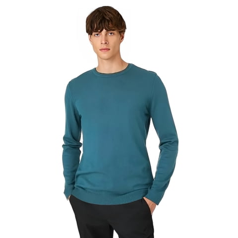 Home Fashion - Polera Hombre Manga Corta Cuello Redondo Azul Talla M