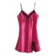 thumbnail image 1 of INSPIRE CHIC Mujer Camisón de Satén con Escote en V y Encaje Floral & Lazo con Tirantes Ajustables Vestido de Tirantes Fucsia-Encaje XXL, 1 of 7