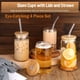 thumbnail image 5 of Lata de cerveza de 16 oz con tapa y pajita, paquete de 4 vasos de vidrio reutilizables para bebidas heladas, botellas de boca ancha para batidos, ideales para refrescos, jugos, colas y cócteles., 5 of 7