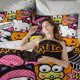 thumbnail image 5 of Halloween Hello_Kitty_ Quilt Set FullSoft Lightweight Quilts Quilted Bedspreads3 Pieces Set Queen SizeColorful Cartoon Print All Season 173*218CM, 5 of 5