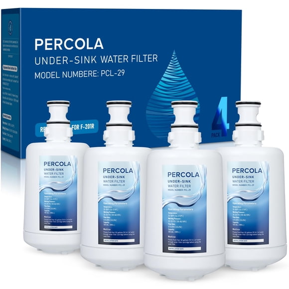 Filtro de agua PERCOLA F-201R para debajo del fregadero, paquete de 4, 1893 L
