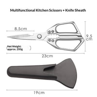 Xusx111 - Conjunto De Tijeras De Cocina De 2 Piezas Plata - Tijera De Cocina De Acero Inoxidable, Tijeras De Carne Afilada Lavavajillas Segura, Tijeras De Aves De Corral Pesadas, Tijera De Cocina Japo