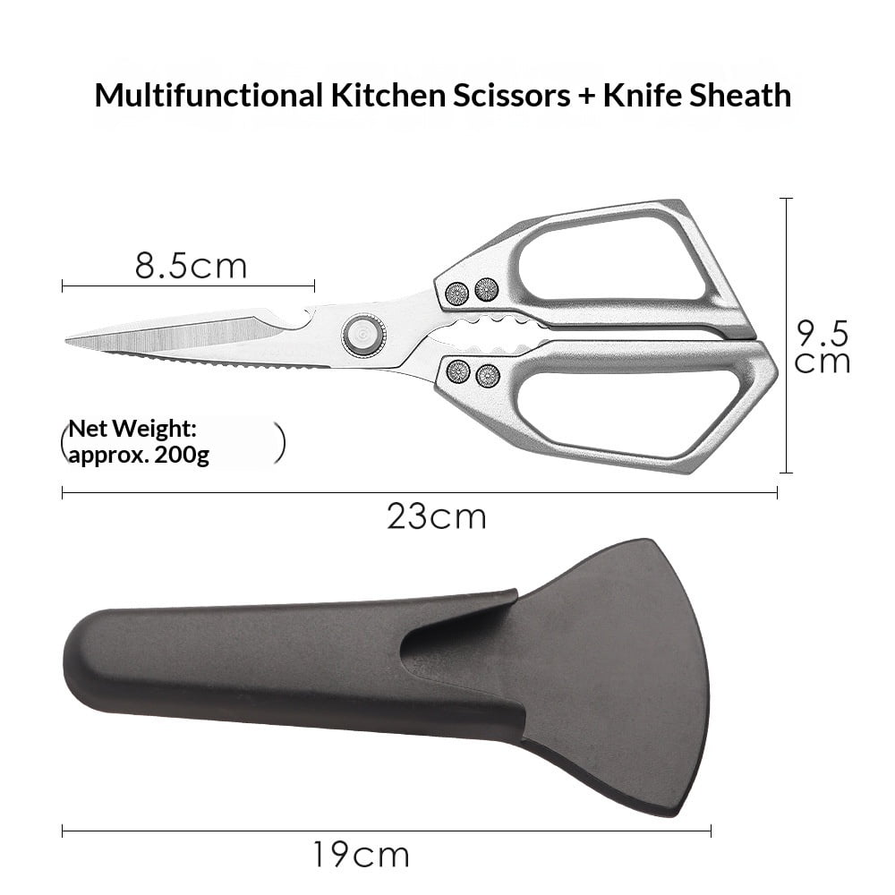 Xusx111 - Conjunto De Tijeras De Cocina De 2 Piezas Plata - Tijera De Cocina De Acero Inoxidable, Tijeras De Carne Afilada Lavavajillas Segura, Tijeras De Aves De Corral Pesadas, Tijera De Cocina Japo