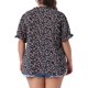 thumbnail image 4 of Agnes Orinda Blusa Casual de Verano para Mujer de Talla Grande con Estampado Floral, Cuello en V con Volantes, Mangas Cortas Abullonadas con Volantes, 4X Negro, 4 of 8