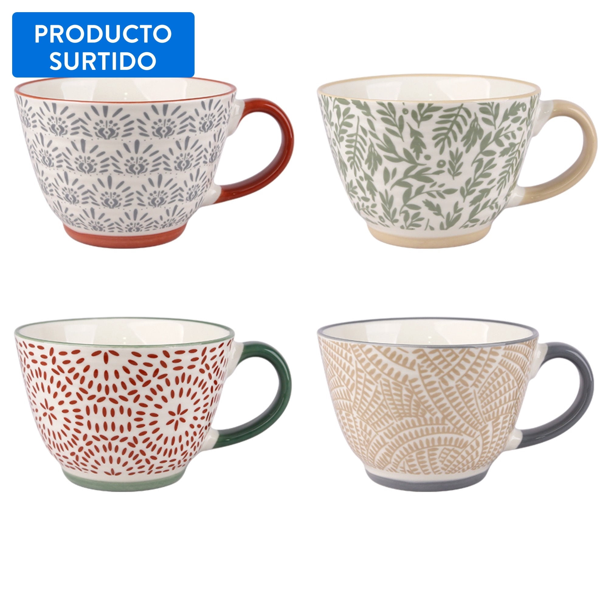 Taza Porcelana 480ml, Producto Surtido 1 Un Haus