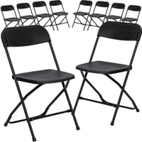 Incatex - Pack 10 Unidades Silla Plegable Negra Para Eventos Alta Resistencia