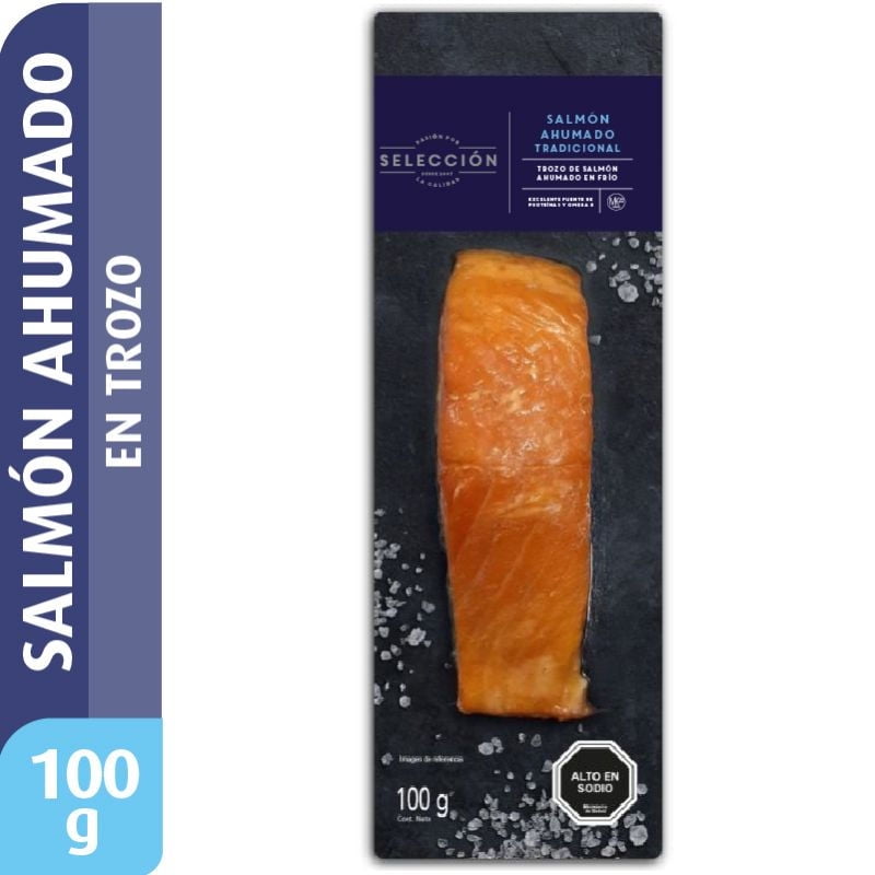 Salmón En Trozo Ahumado Tradicional 100 g Selección