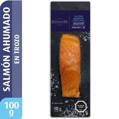 Salmón En Trozo Ahumado Tradicional 100 G Selección
