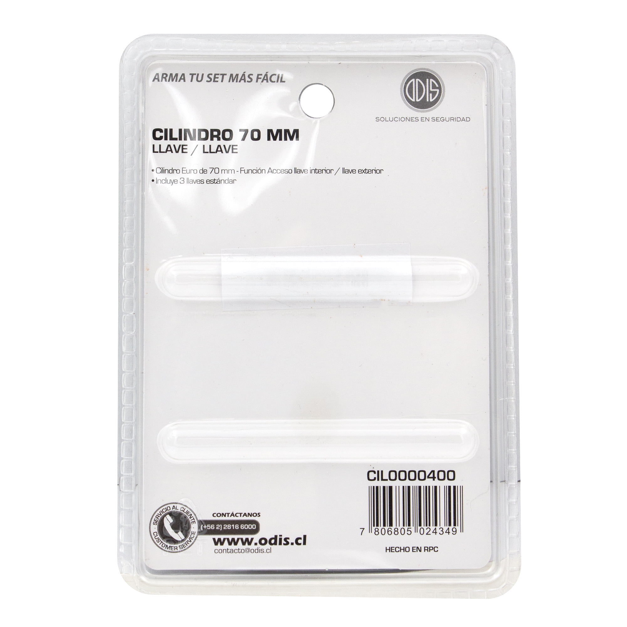 Cilindro Odis Emergencia-seguro 70mm - Negro