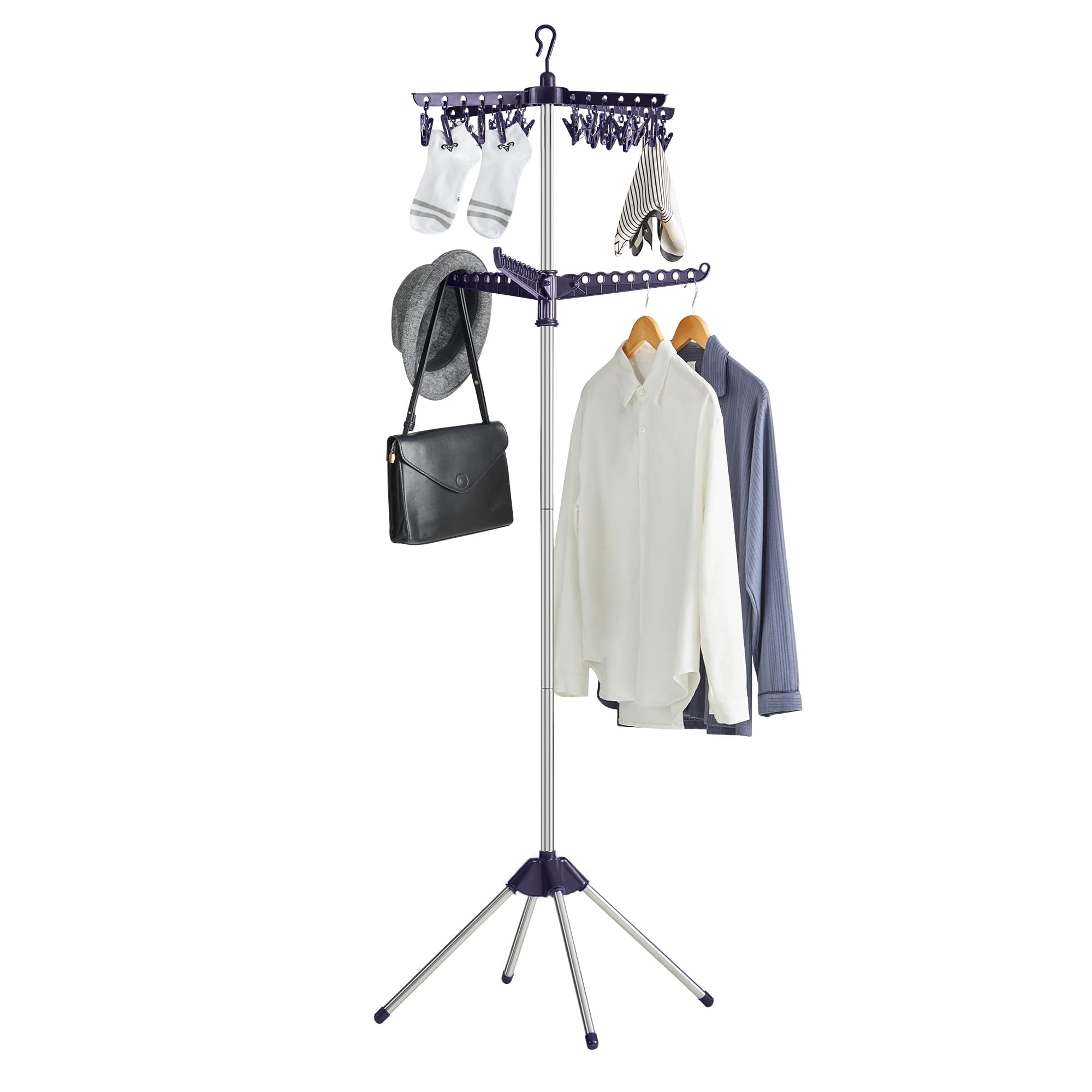 Tendedero De Ropa Songmics De Acero Inoxidable Plegable De 2 Niveles