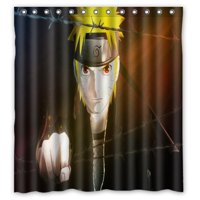 Pinghai - Cortina De Ducha Naruto Con Ganchos, 167 X 183 Cm.