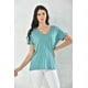 thumbnail image 1 of Polera Mujer Turquesa Manga Corta Cuello V Talla M, 1 of 3