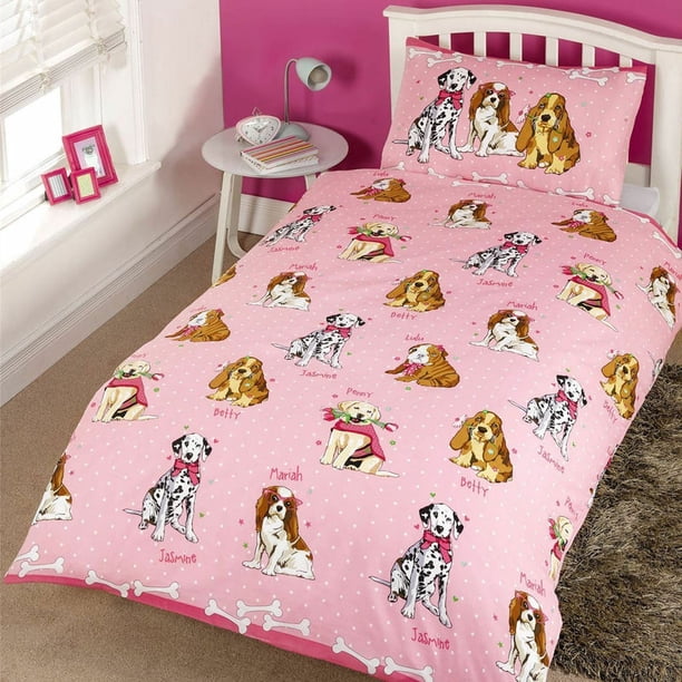 Juego De Ropa De Cama Glamorous Doggies Rosa 3 Piezas