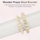 thumbnail image 4 of Uxcell 2 Pcs Pulsera de Cuentas de Oración, 10/8MM Diámetro Cuentas de Madera Natural Mala Pulseras Enlace Muñeca con Bolsa para Hombres Mujeres Artesanía Elástica, Color de Alcanfor, 4 of 6