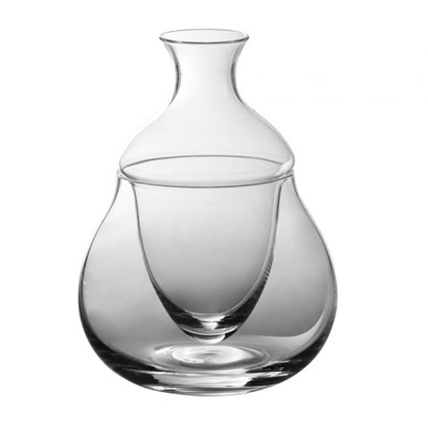Jarra de vino de hielo de estilo japonés, regalo para hombres, novios, padres y mujeres, decantador de vino con bolsillo para hielo, práctico decantador de vidrio para champán y Departamento