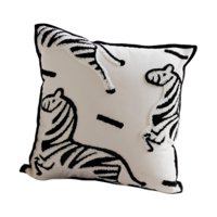 Bothyi - Funda De Almohada Con Diseño De Cebra, Estilo Vintage, Para Cafetería, Decoración Interior Del Hogar, Color Blanco